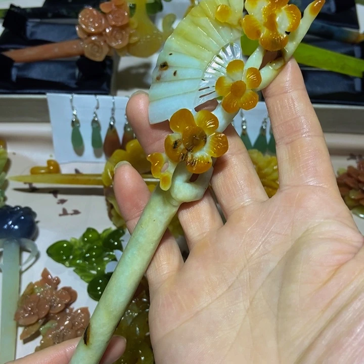 蛇纹石玉发簪未镶嵌