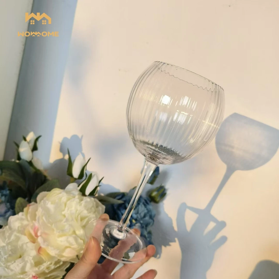 2只透明水晶玻璃密棱全球好看轻奢家居红酒杯鸡尾酒杯香槟杯