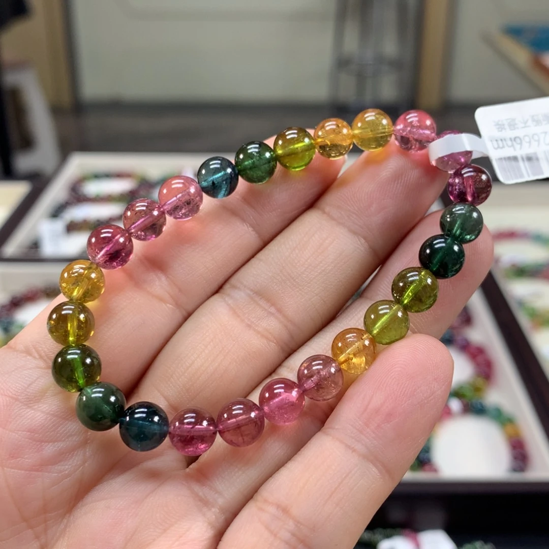未镶嵌手链碧玺7.8 左右