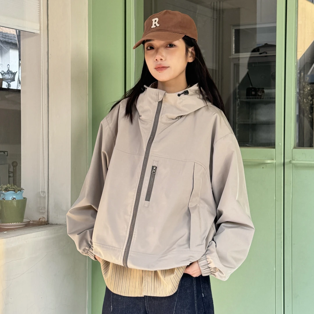 Mountain valley25春装新款户外连帽开衫外套防风冲锋衣夹克外套