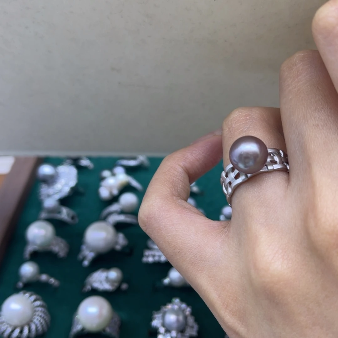 淡水珍珠戒指银S925镶嵌