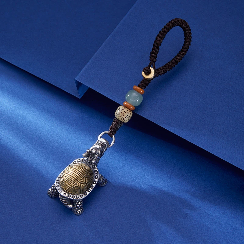 925银龙龟钥匙扣汽车挂件创意礼品高档包包挂饰纯银配饰宝藏文创