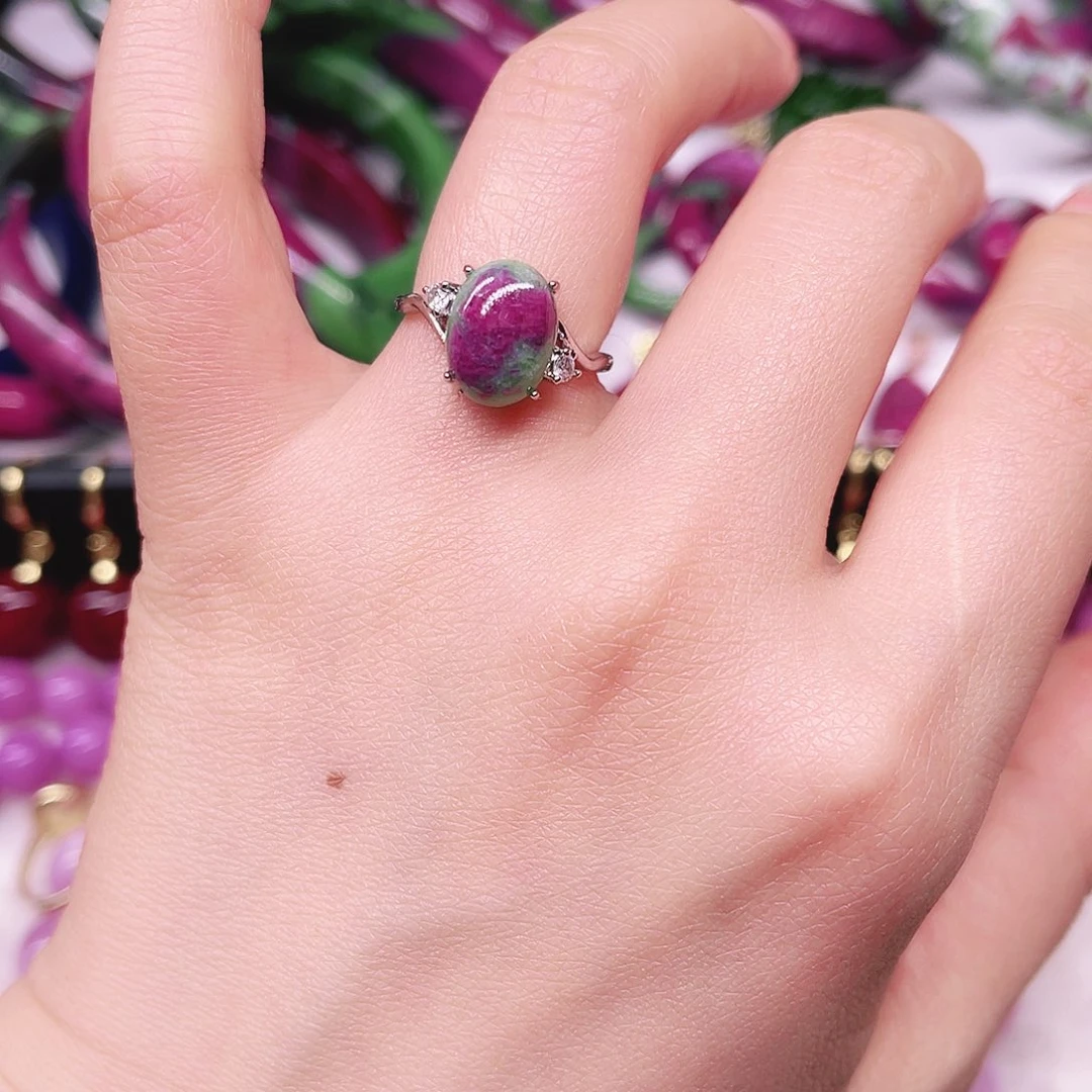 红宝石戒指银S925镶嵌