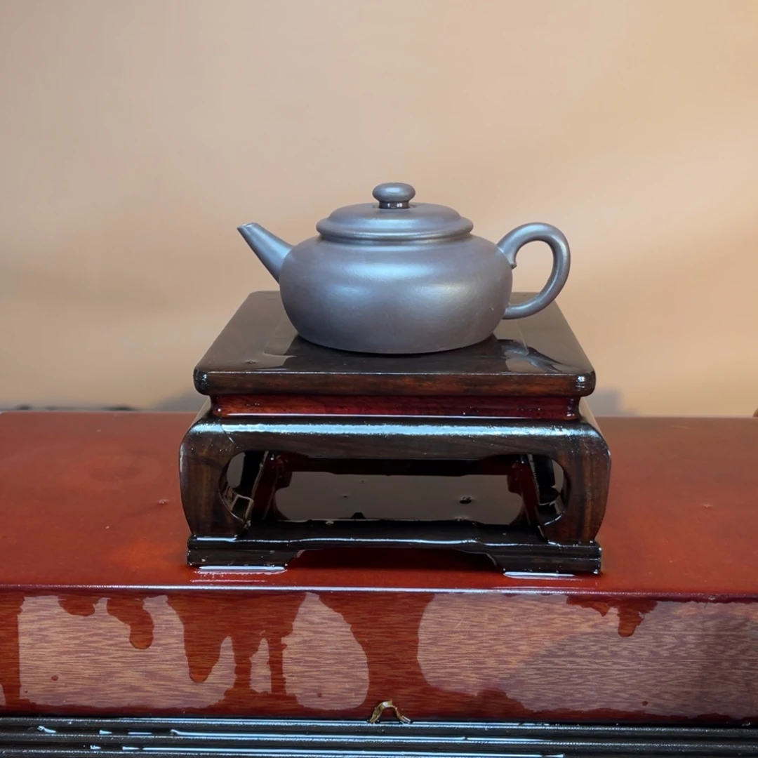 紫砂茶壶高端150cc紫泥扁水平