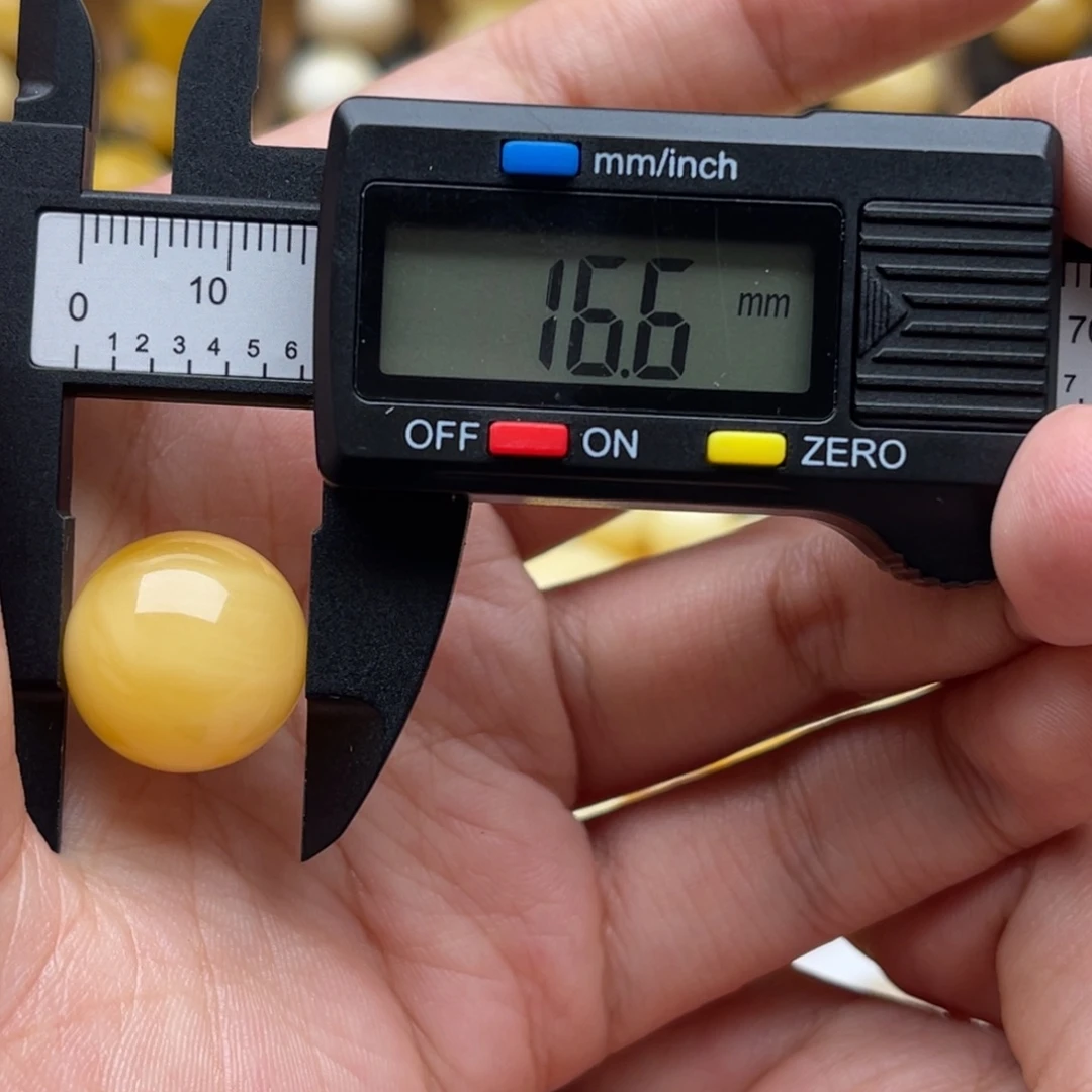 琥珀未镶嵌裸石蜜蜡圆珠静