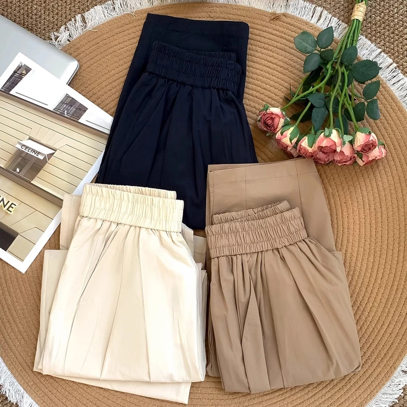 大码女裤宽松高腰直筒休闲裤夏季薄款胖妹妹mm梨形身材显瘦阔腿裤