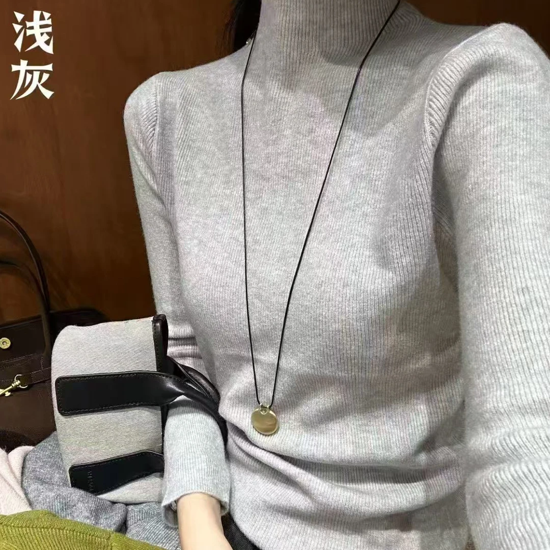 自留打底版型高领针织纯色常规款衫长袖秋冬毛衣百搭