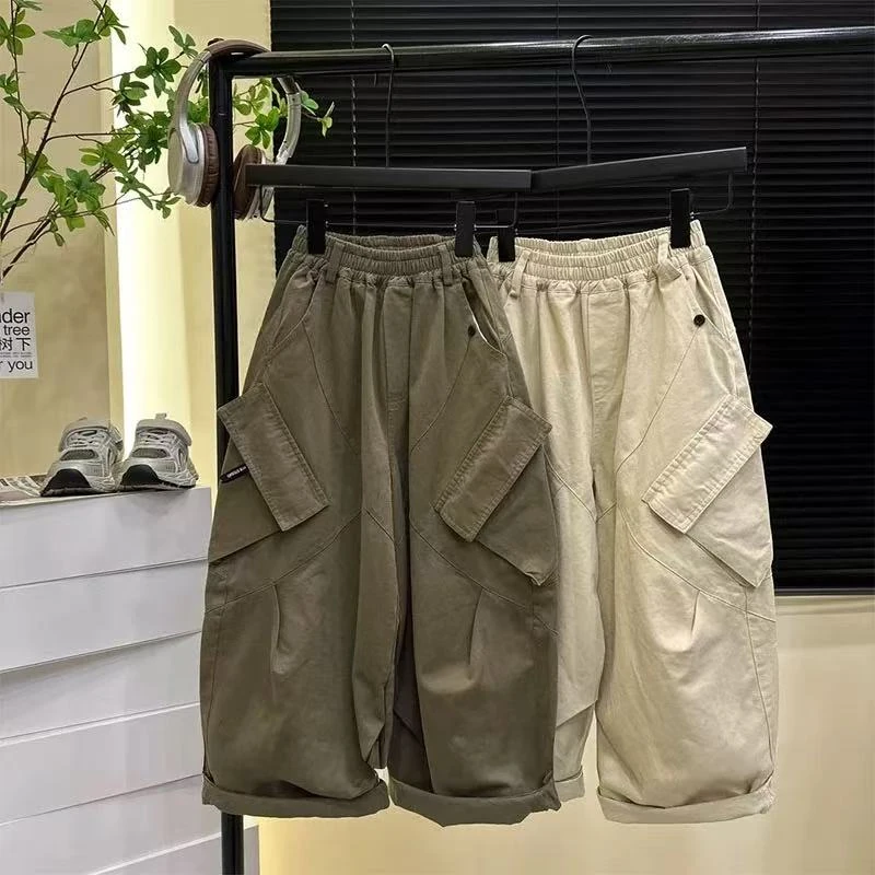 儿童阔腿裤2025秋季新款韩版男童女童直筒牛仔裤中大童宽松工装裤