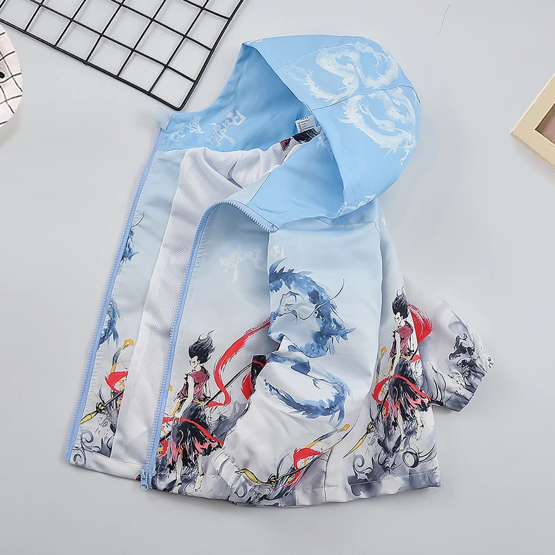 男童外套春秋款中小儿童装洋气男孩哪吒冲锋衣卡通2025新款春季潮