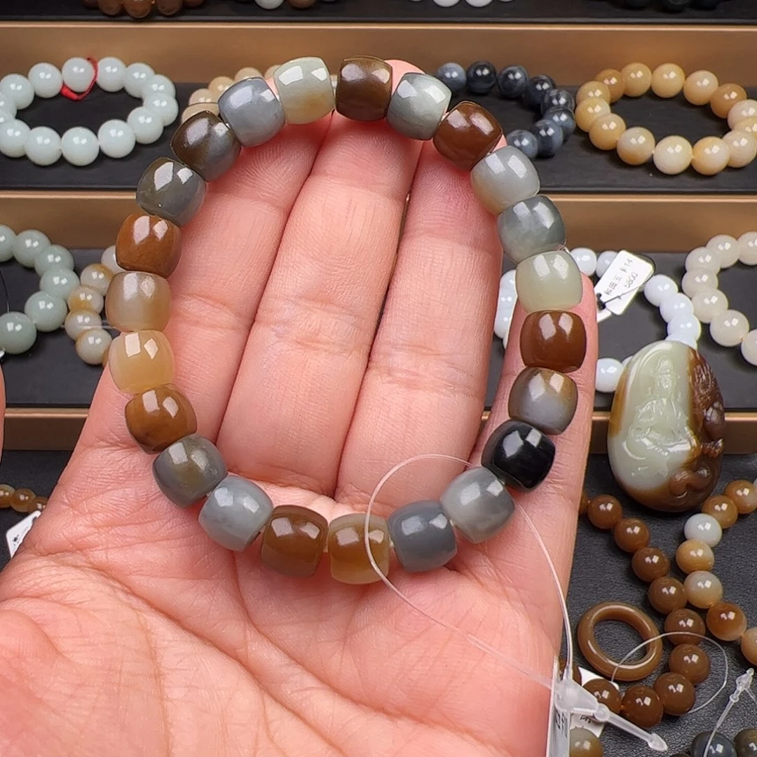 @***笔和田玉未镶嵌手链