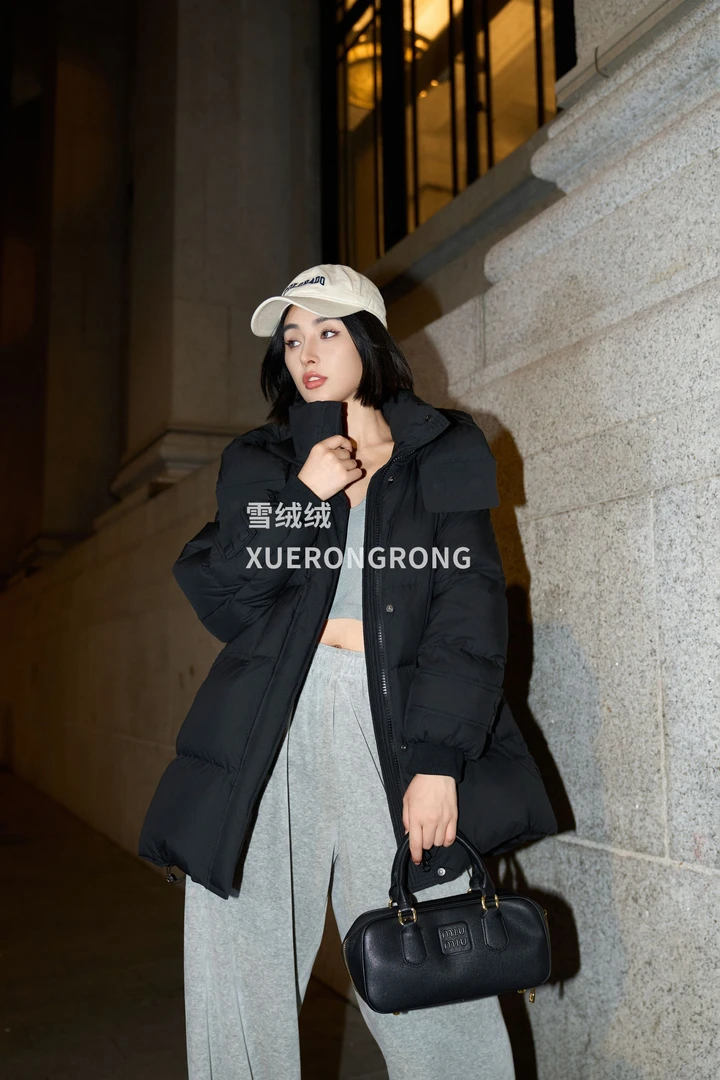 【将军工厂店】简约大众压胶一手长中长款羽绒服FS519