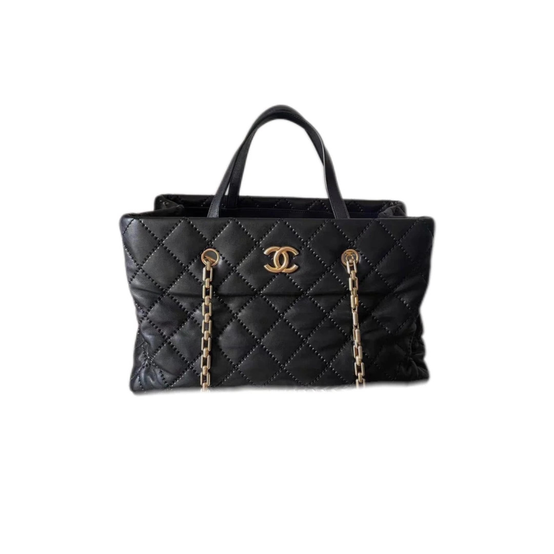 95新 Chanel/香奈儿  托特 黑金牛/JW2108