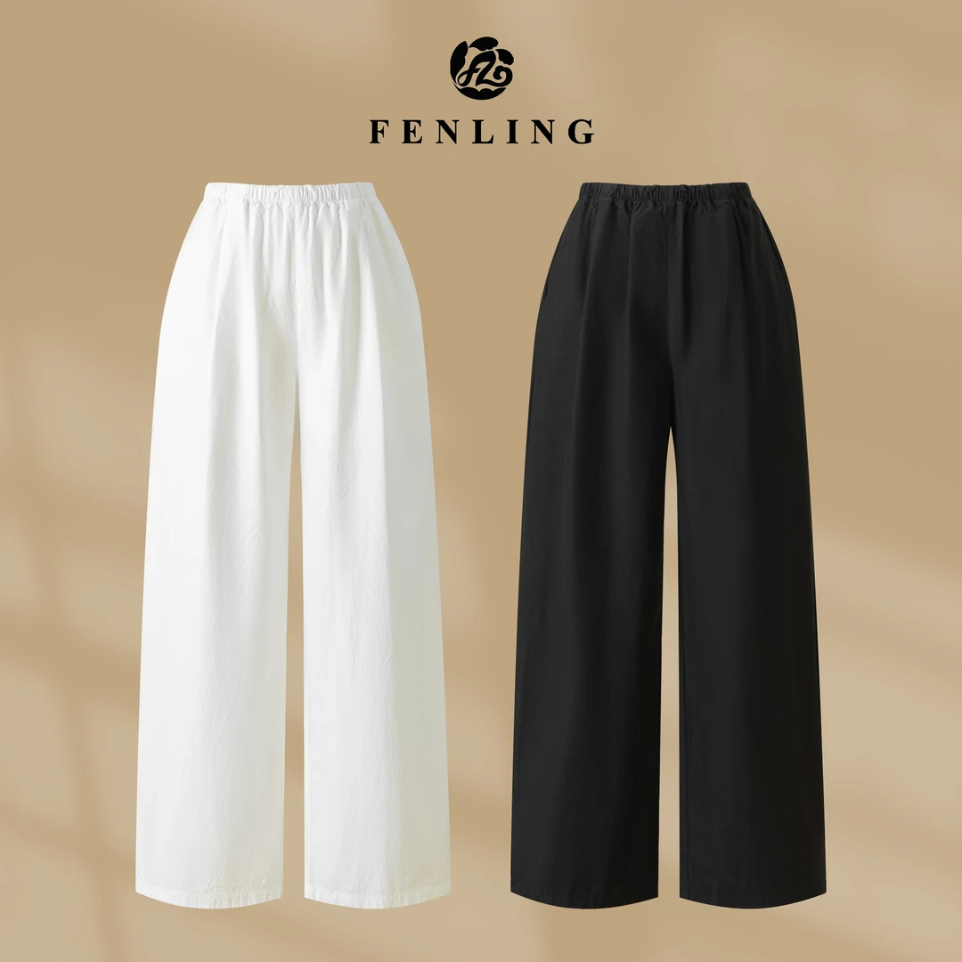 芬领-舒意-2025超舒服夏季新品高腰抽绳100棉休闲裤CK608-CK615