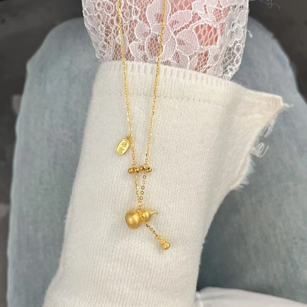 黄金 足金999 5G工艺 黄金项链 葫芦套链 福禄套链 重7.85克