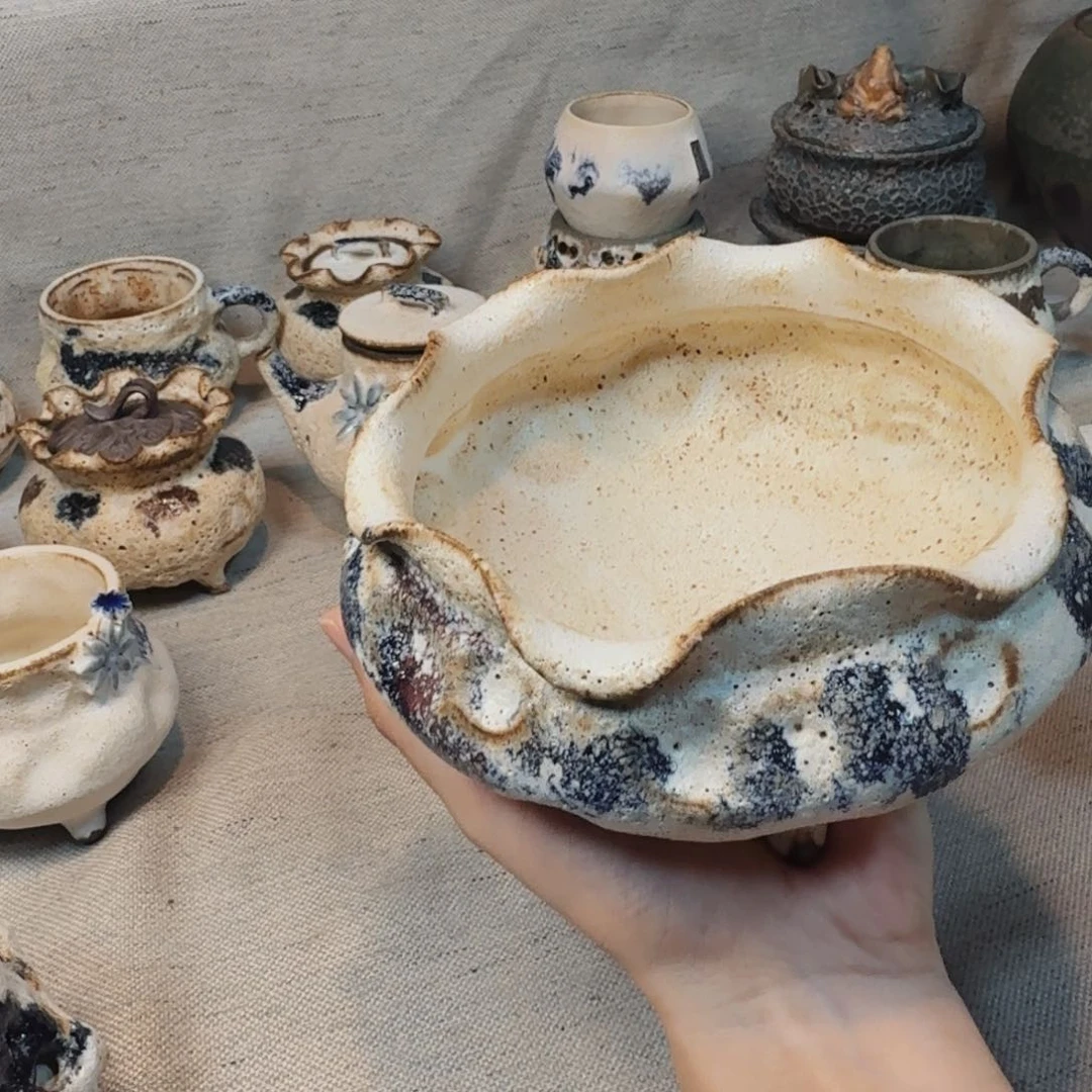 粉引花边建水一个