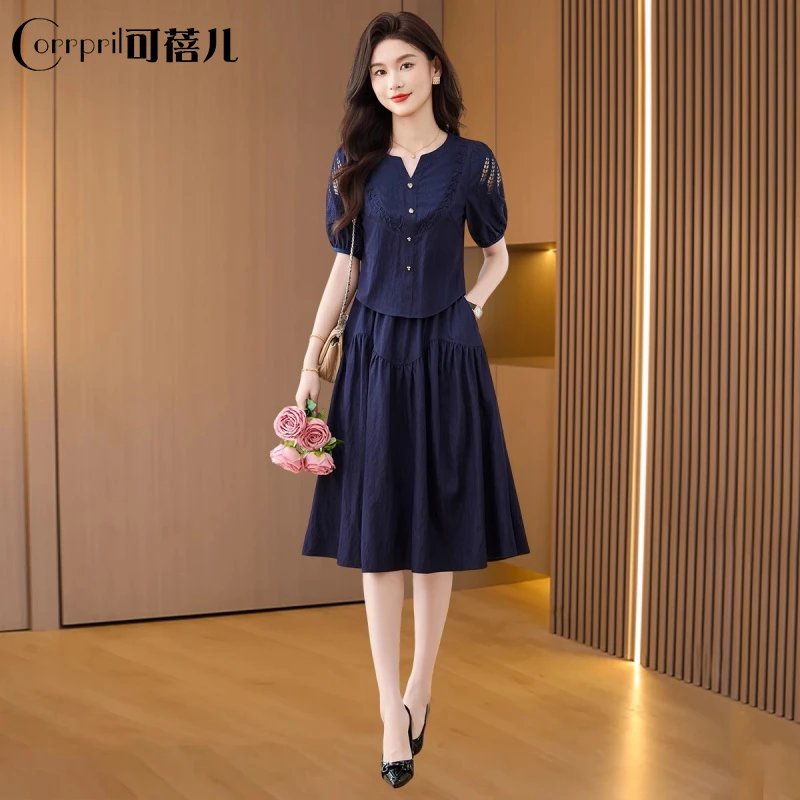 【可蓓儿】品牌小个子气质连衣裙2025新款时尚大气减龄显瘦妈妈裙子