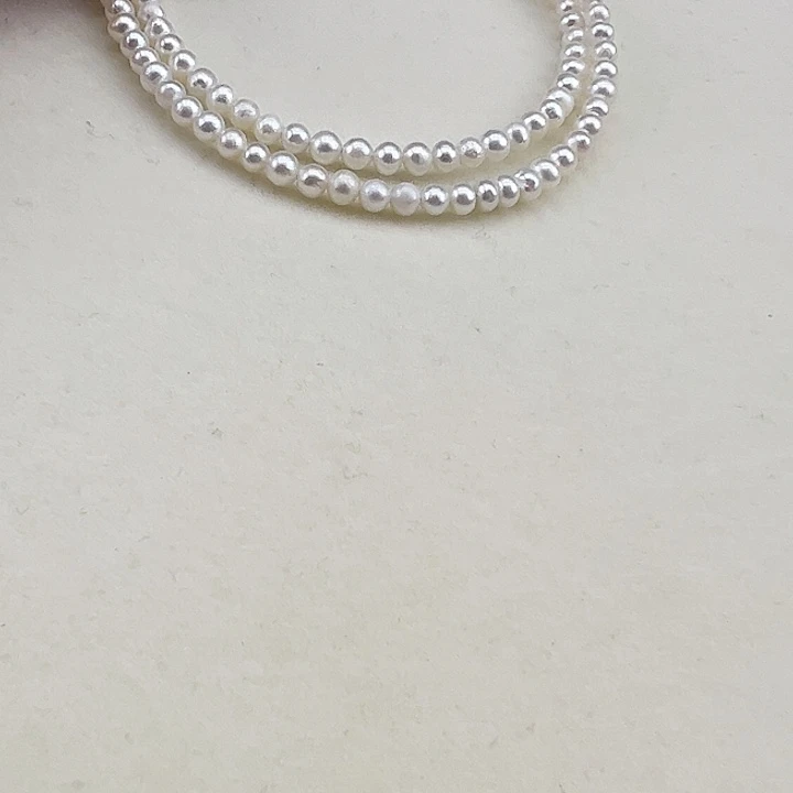 淡水珍珠银S925镶嵌项链➕3.4