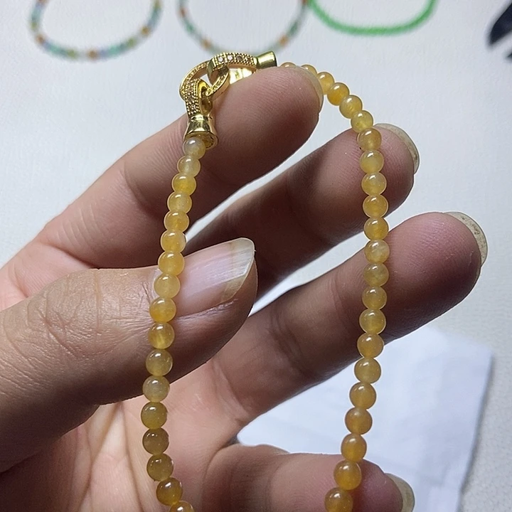 定制翡翠未镶嵌卡3.9冰黄004