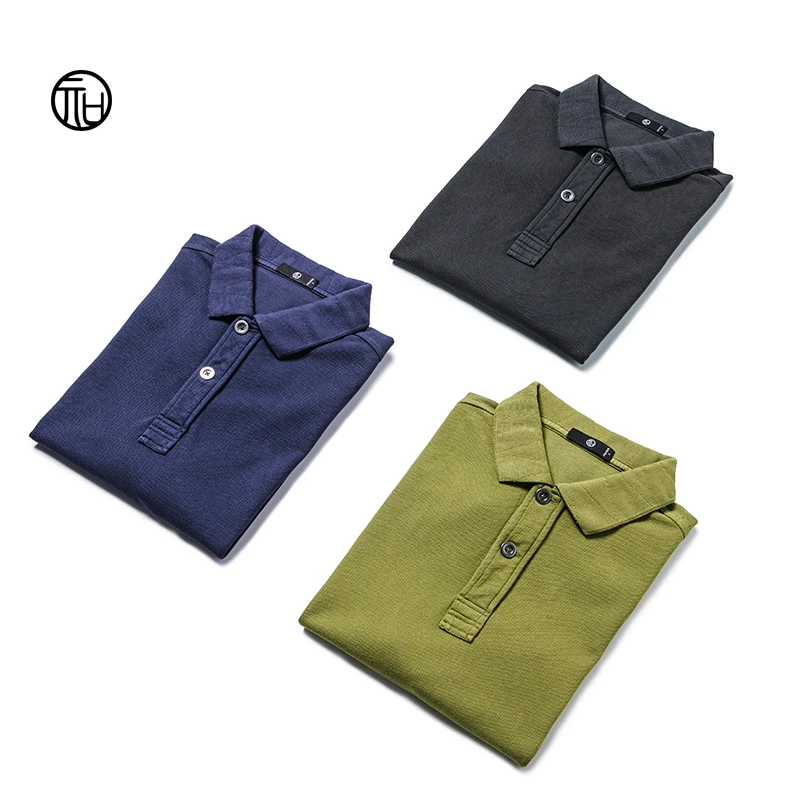 【新品首发】亓口100%纯棉成衣染水洗针梭织翻领POLO衫男款/26002