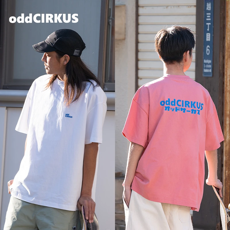 oddCIRKUS 日系街头印花短袖男女同款圆领T恤LOGO字母宽松上衣