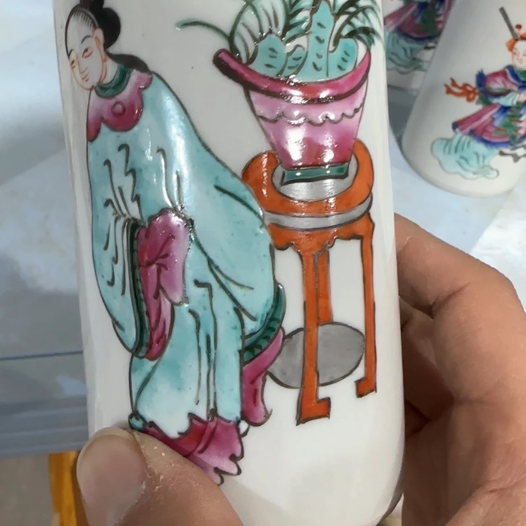 瓷片摆件手绘瓷器全部处理