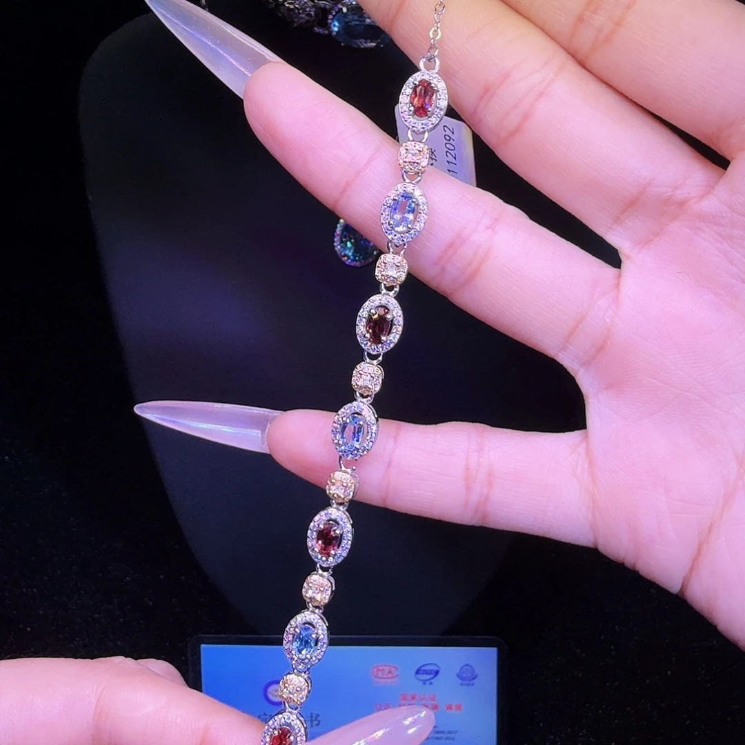 手链石榴石银S925镶嵌