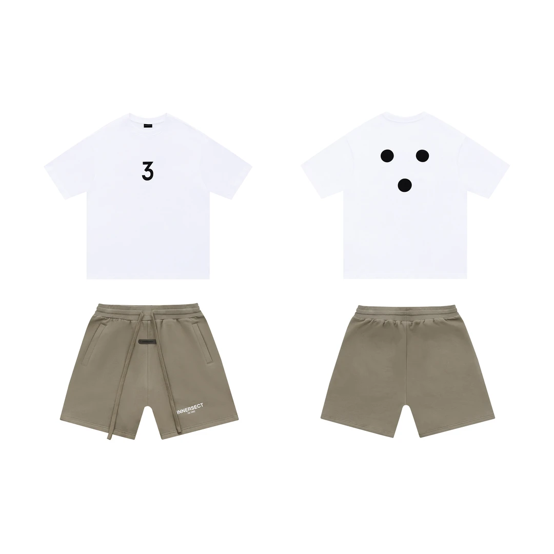 INNERSECT 三生万物圆领T恤棉短裤时尚套装 03+14