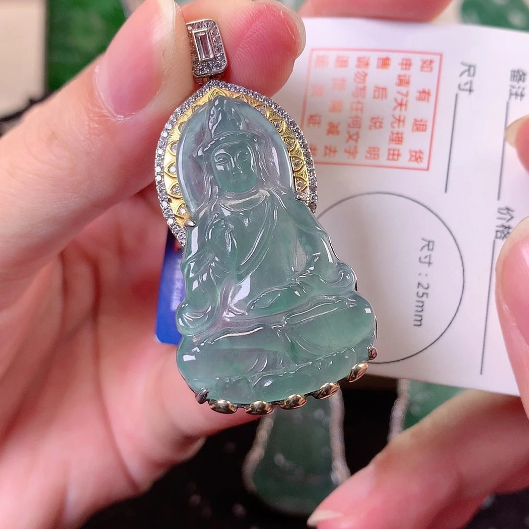 翡翠颈饰银S925镶嵌翡翠