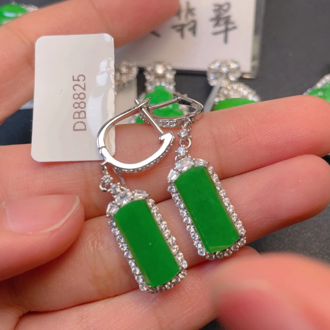 吊坠(不含链)银S925镶嵌翡翠