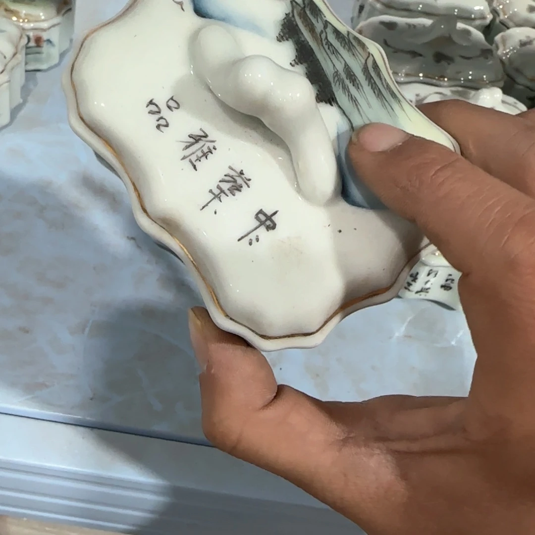 瓷片摆件手绘瓷器全部处理
