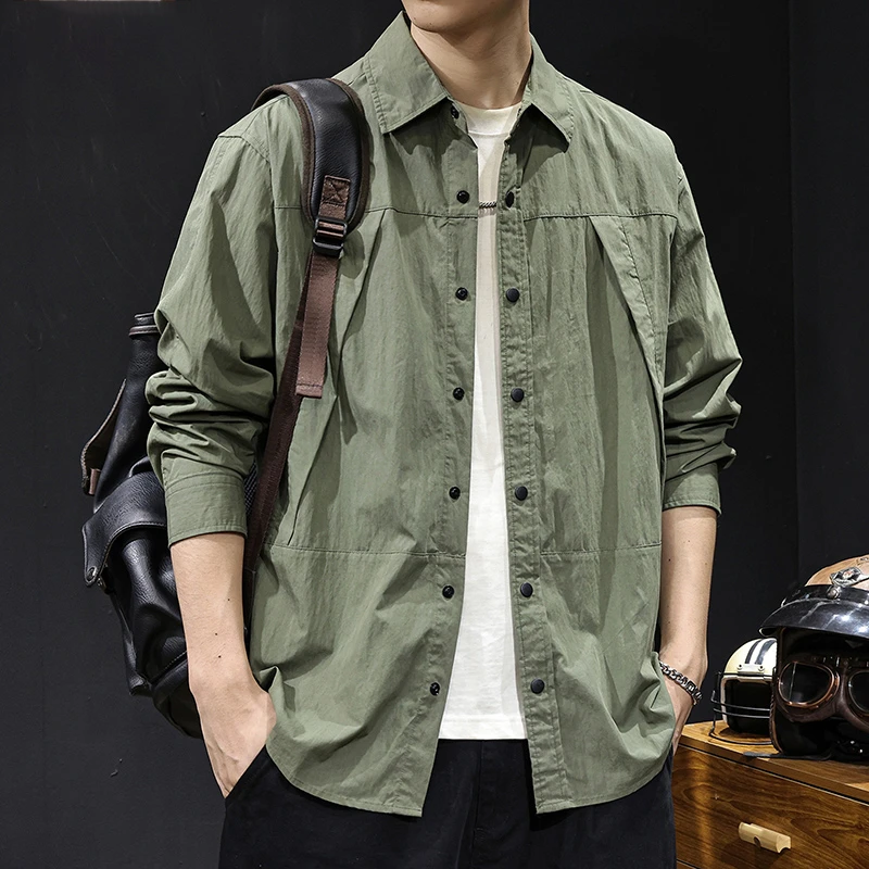 U&PURA山系户外柔软秋季2025新款衬衫男士外套长袖休闲潮牌大码