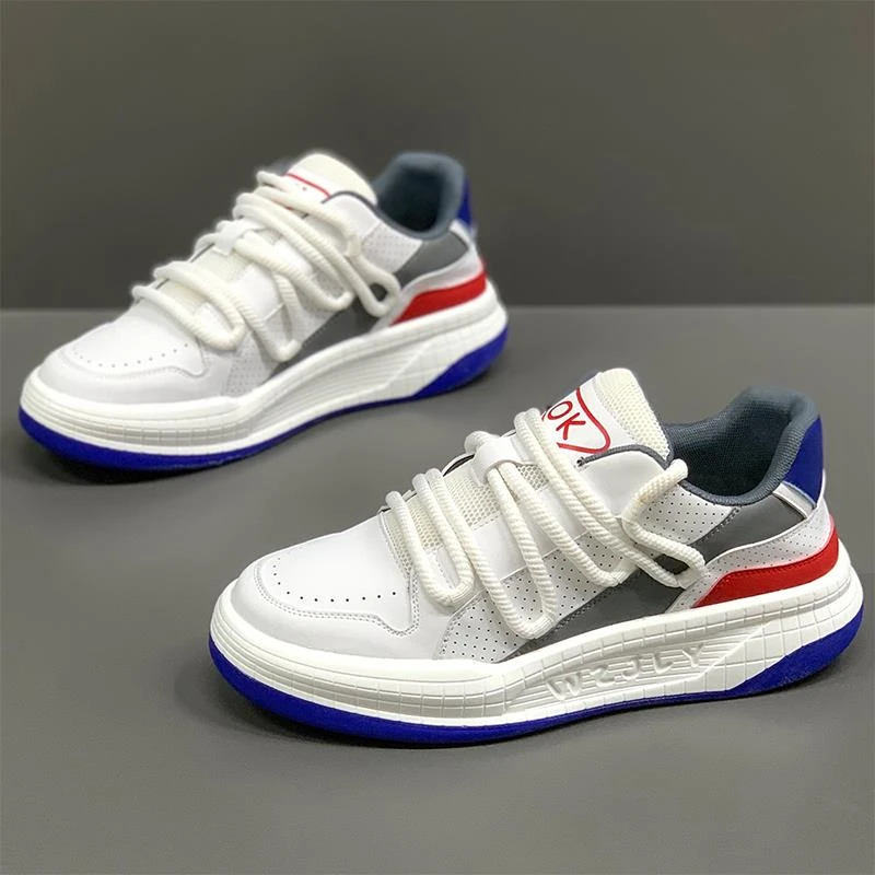 PT RICH男鞋春季新款低帮休闲软底老爹鞋增高百搭小白复古运动