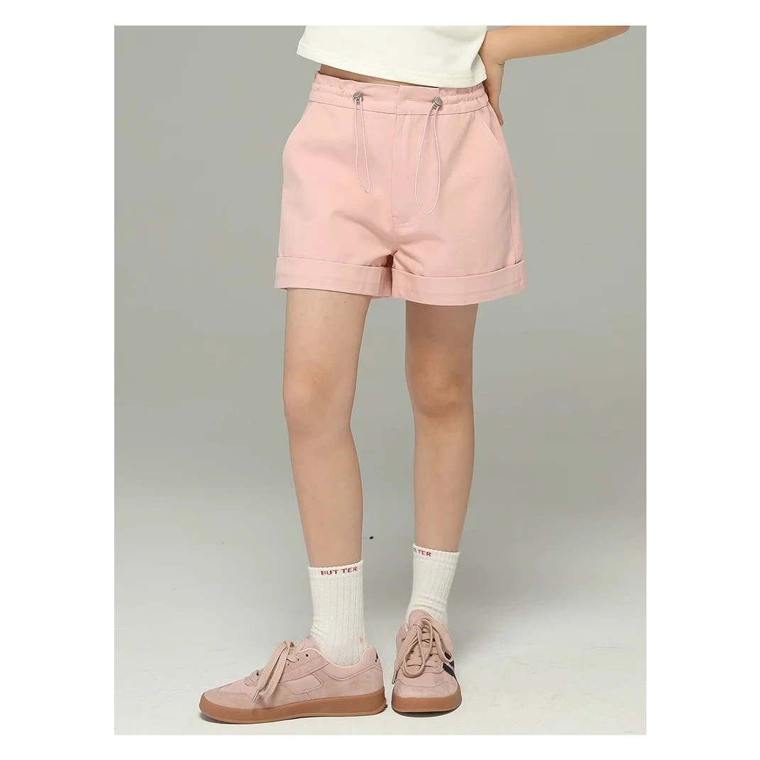 小女森女童夏季洋气薄款短款裤子儿童粉色热裤中大童休闲裤中裤潮