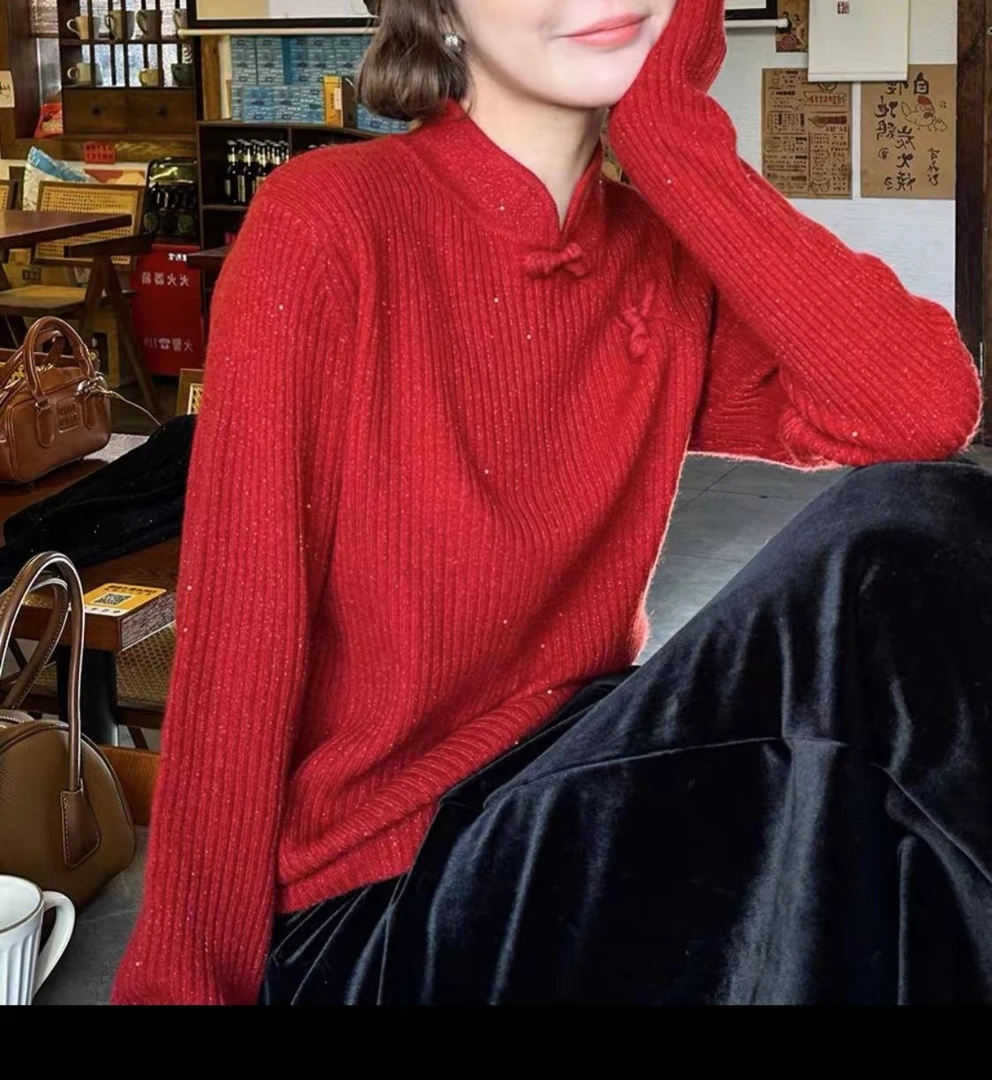 【千金坊】新款高定款立领盘扣设计款百搭时尚气质款羊羊上衣