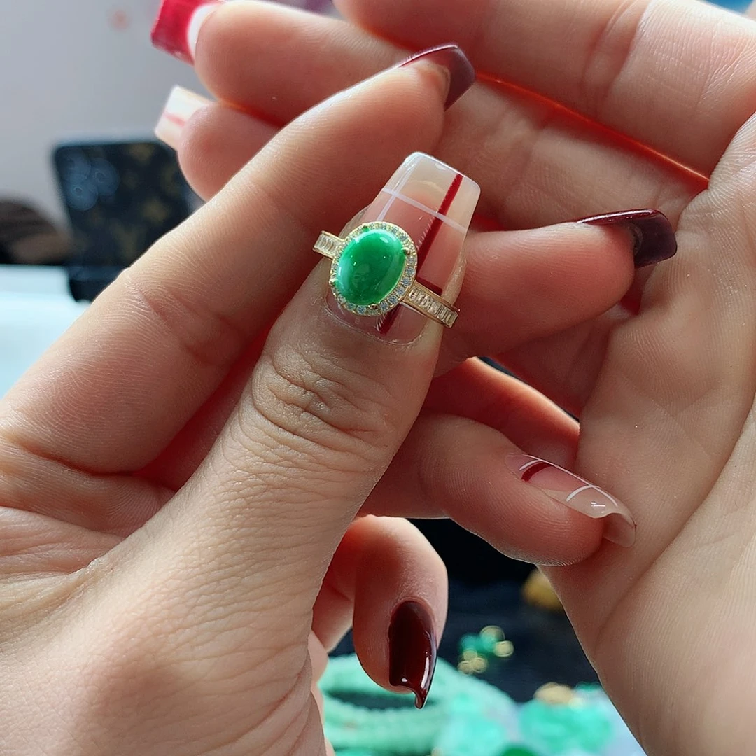 【闪购商品】翡翠戒指银S925镶嵌，