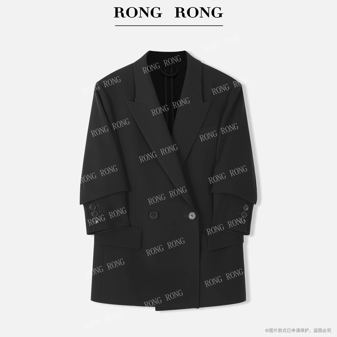 溶溶【高知风貌】RONGRONG 醋酸极简商务风七分袖西装NARA-WJK158