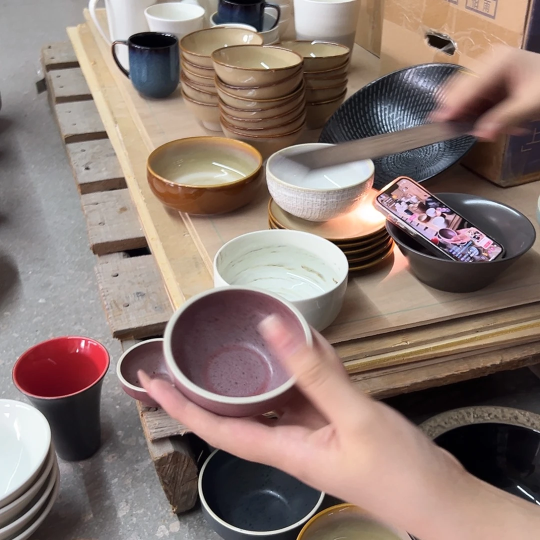 新骨瓷112微瑕烟灰梅3寸酱碗