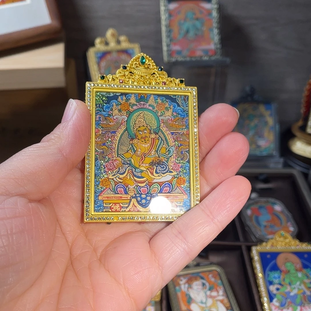 吊坠黄财神唐卡艺术