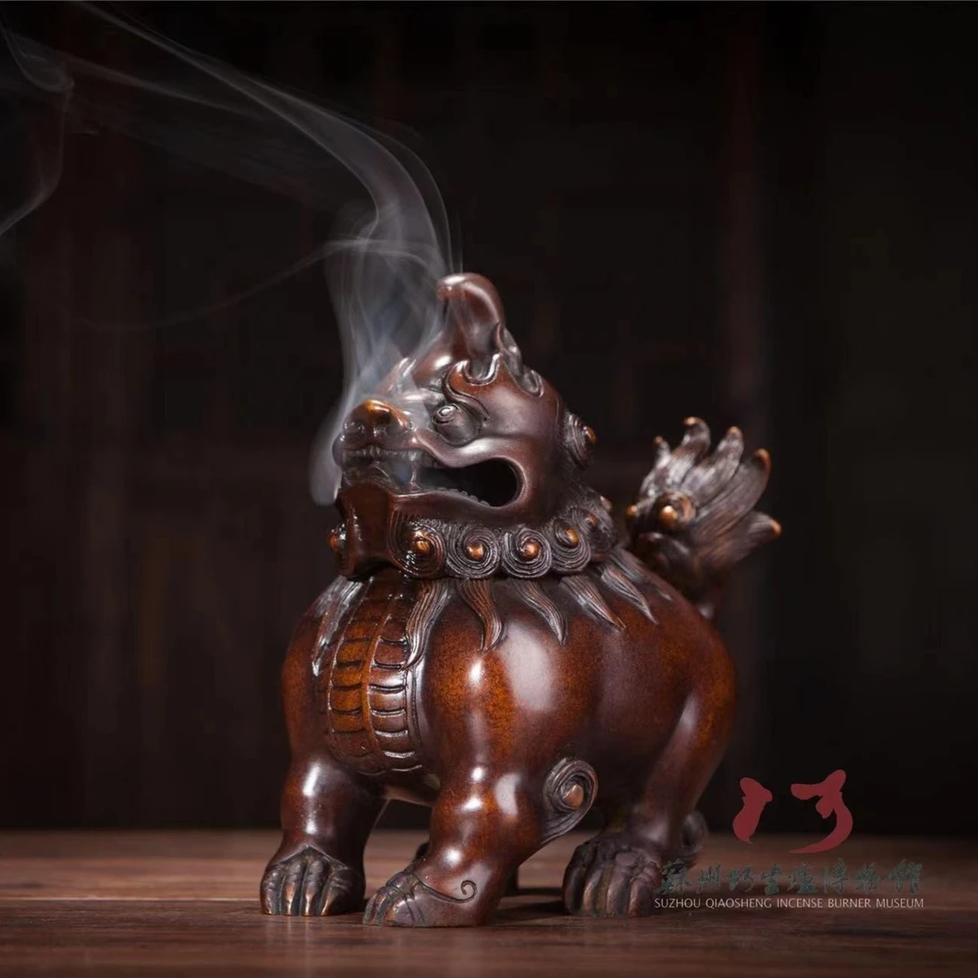 巧生炉甪端熏炉（一只） 古法失蜡法香炉工艺仿古古代瑞兽技艺特色