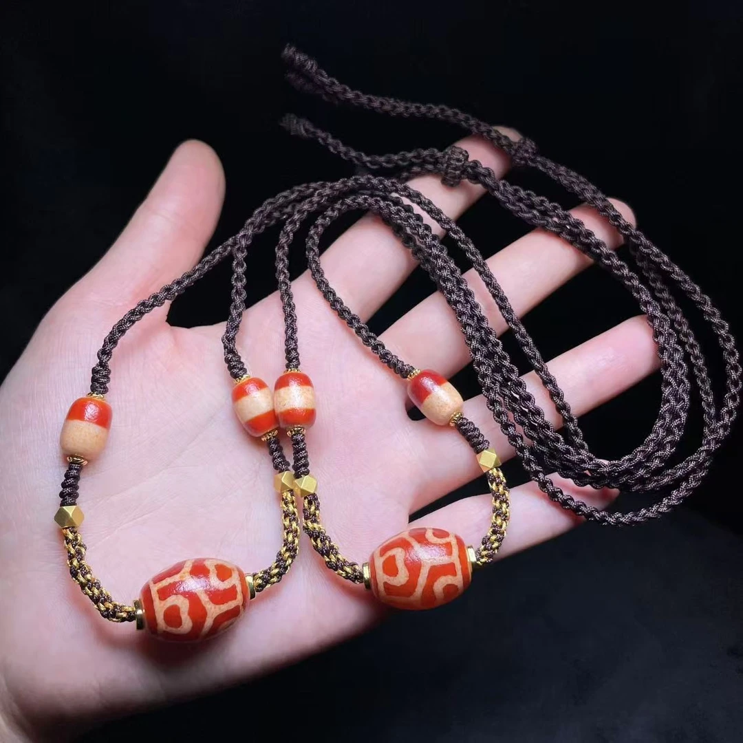 【曹美丽精选】H28991-玛瑙diy脖挂（佛心六眼）多样性发其一-19*15mm