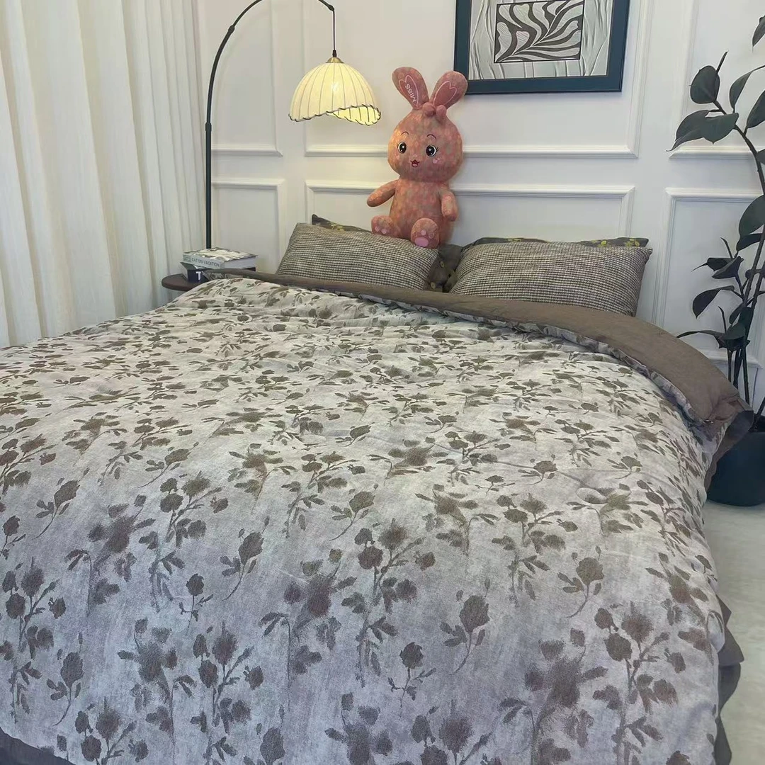 【水色柔情-四季被】纯棉简约舒适轻奢云锦棉提花床品