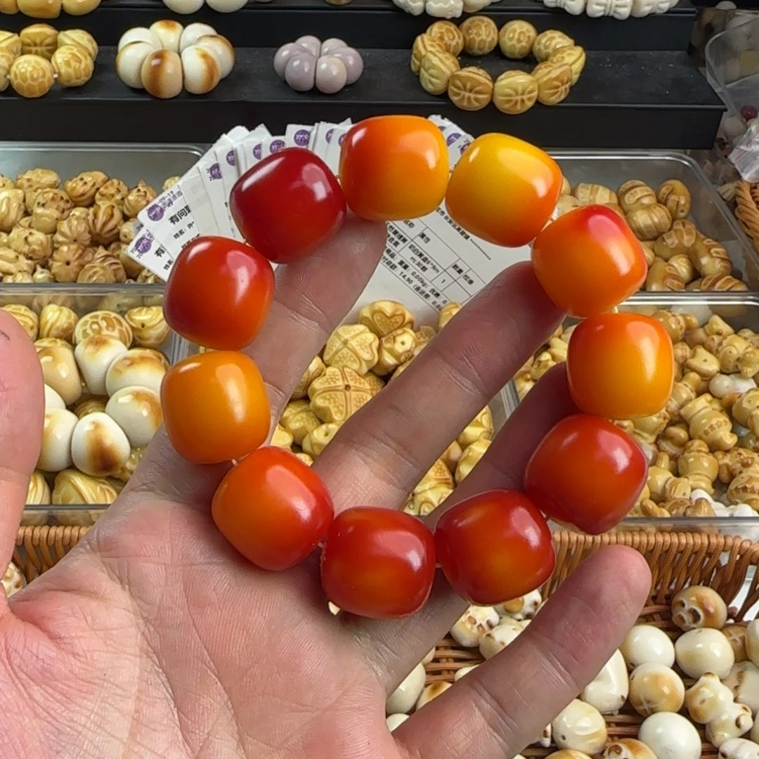 手串菩提根/象牙果微瑕疵橘色卡21桶表面个别裂无售后