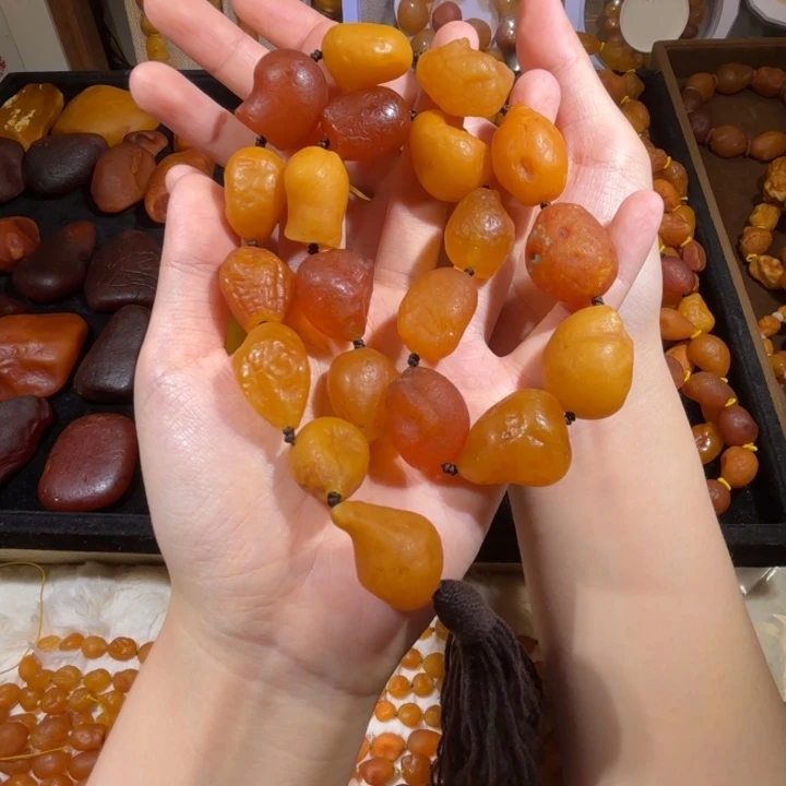 琥珀未镶嵌手链蜜蜡海漂手持