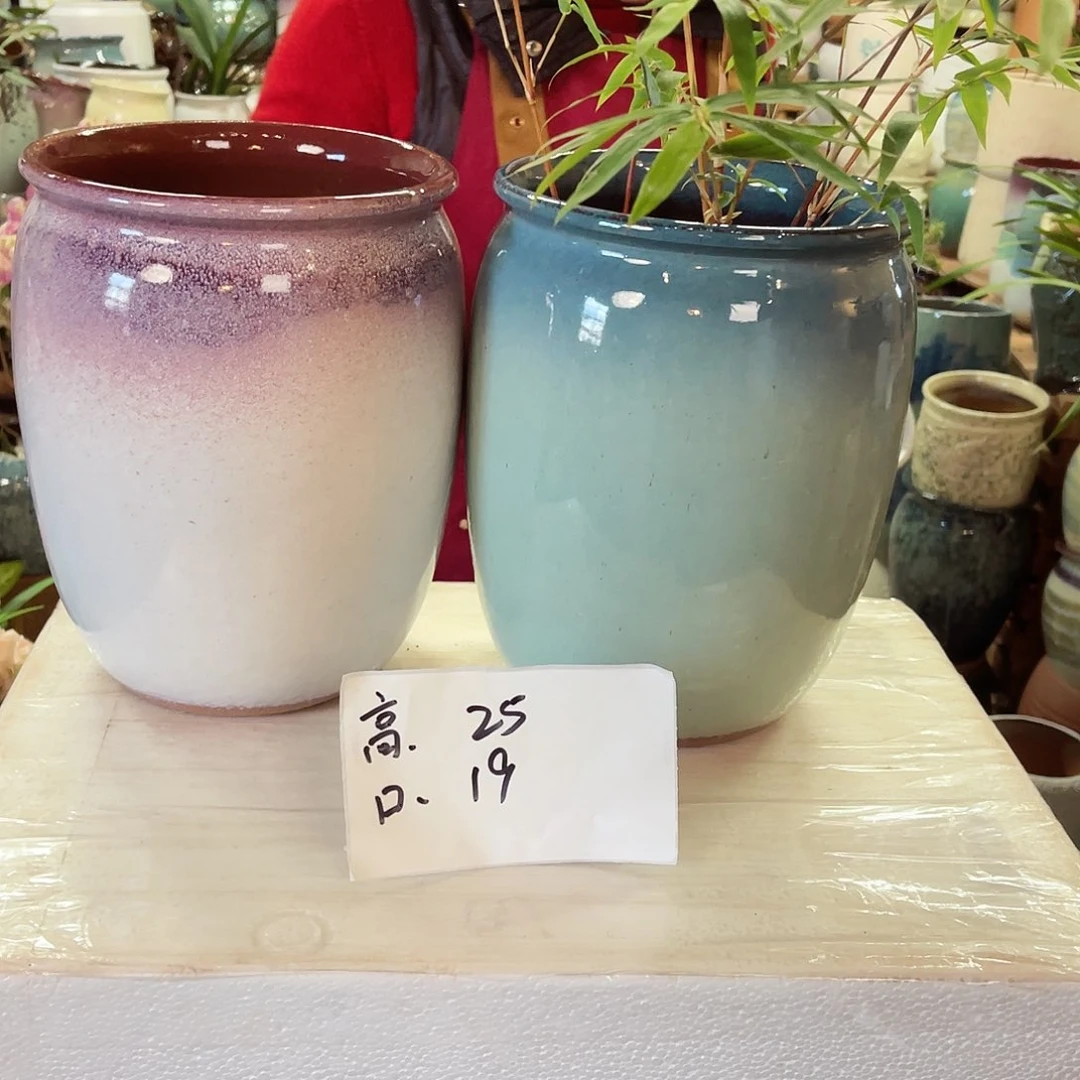 紫砂花盆高度25口径19