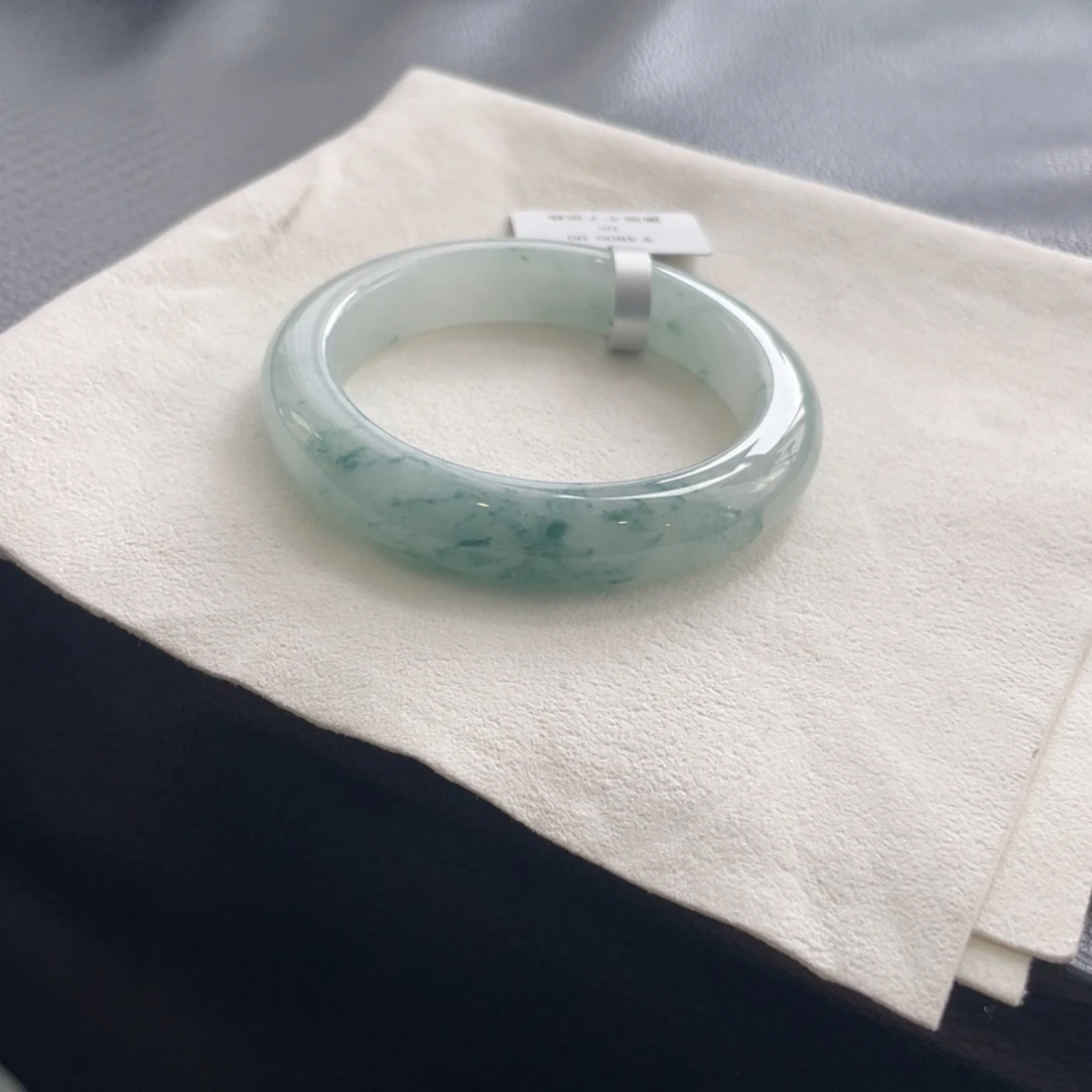 翡翠未镶嵌手镯纹55正圈