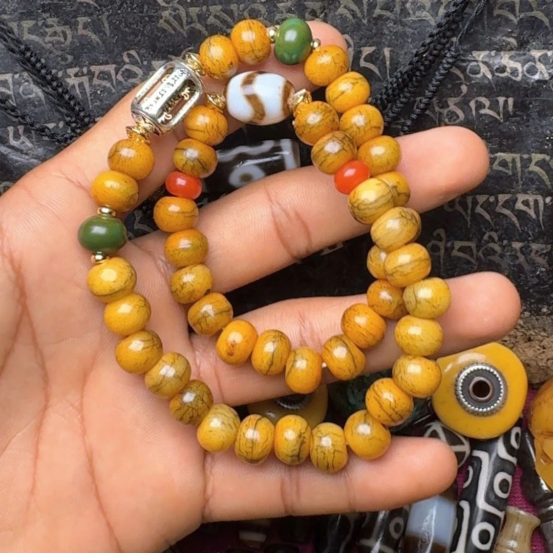 柏香籽/百香籽手串牦牛骨