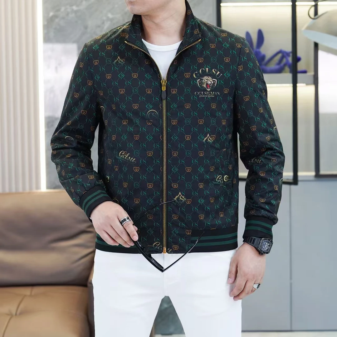 长袖男秋季男士秋季立领休闲夹克夹克休闲翻领男装