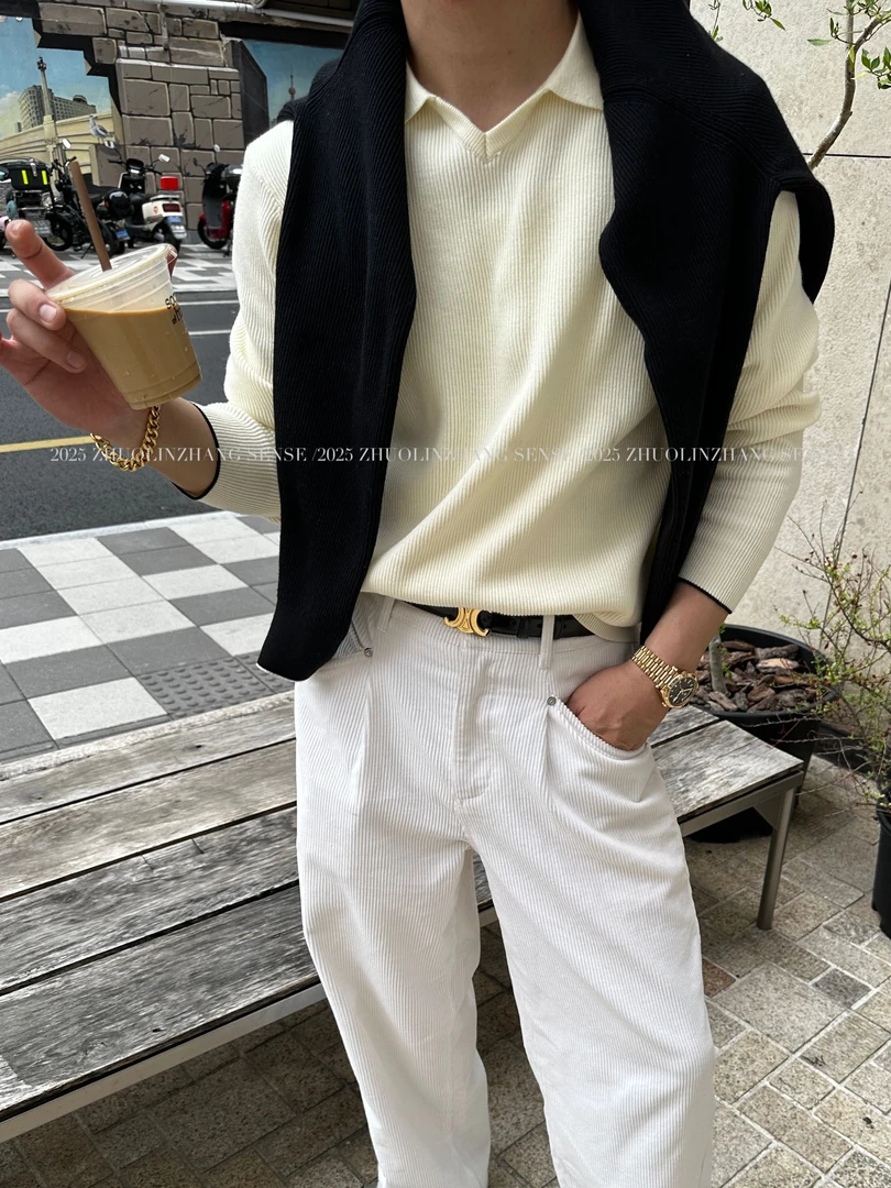 ZHUOLINZHANG / 『天丝花纱』冰丝感新贵老钱混纺V领长袖打底针织衫