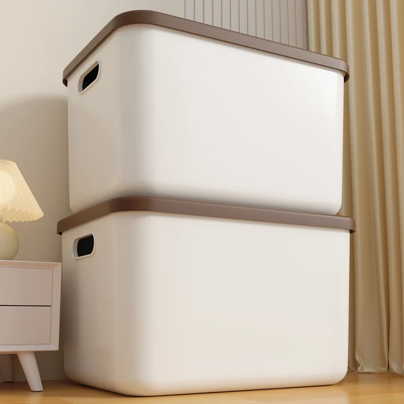 收纳筐整理箱零食玩具衣服储物箱子塑料多功能家用带盖盒子杂物盒