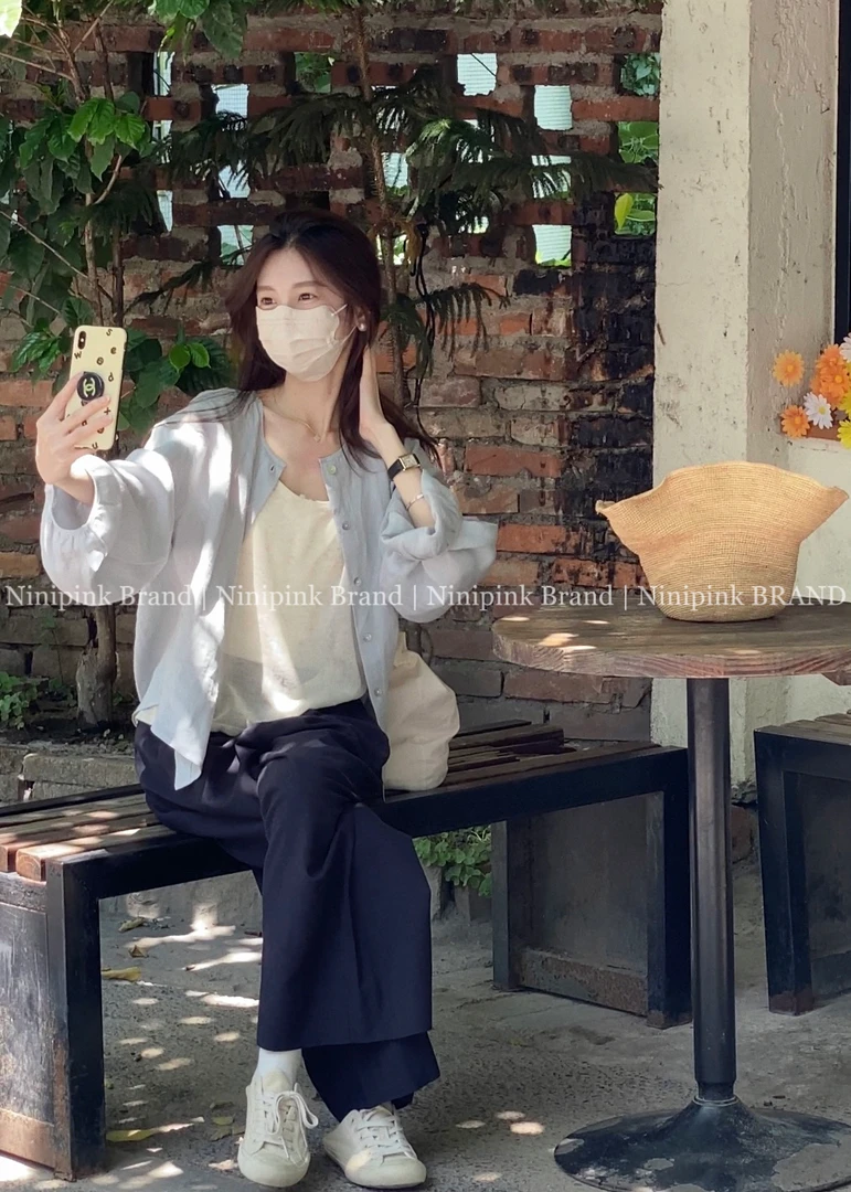 Ninipink庄不腻自制【私服】夏日凉感亚麻衫松弛感通勤显瘦上衣3118